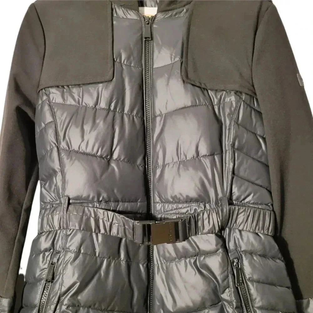 Bcbgeneration Puffer Belted Winter Jacket Black S… - image 5